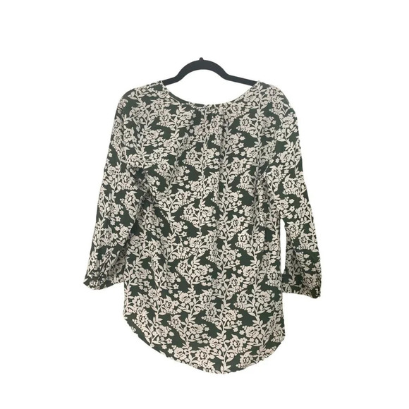 🆑Fun2Fun Womens S Green Floral Rayon Blouse - Picture 3 of 7